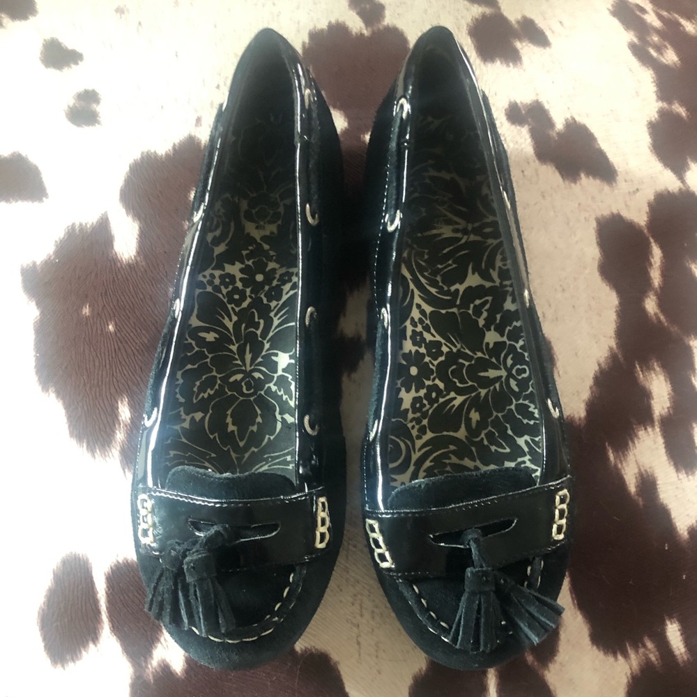 Sperry suede & patent leather slip on